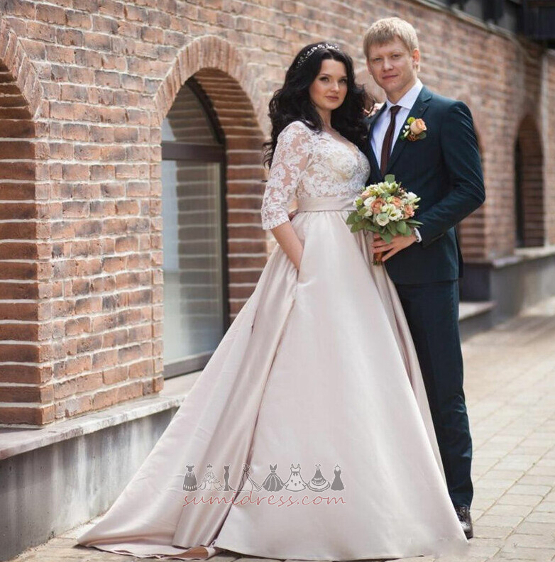 Zipper Up Medium Outdoor Lace Overlay Natural Waist Formal Wedding gown