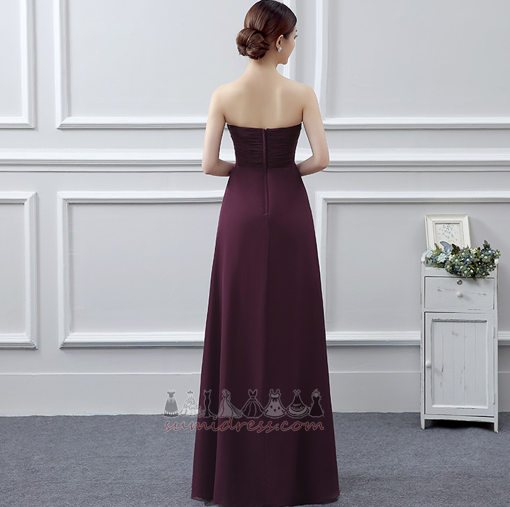 Zipper Up Natural Waist A-Line Chic Long Strapless Bridesmaid Dress
