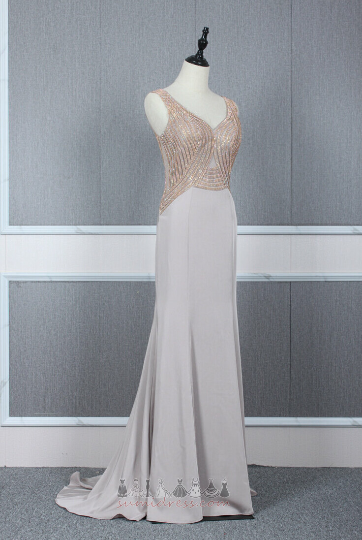 Zipper Up Sleeveless Floor Length Luxurious Beading Medium Evening Dress