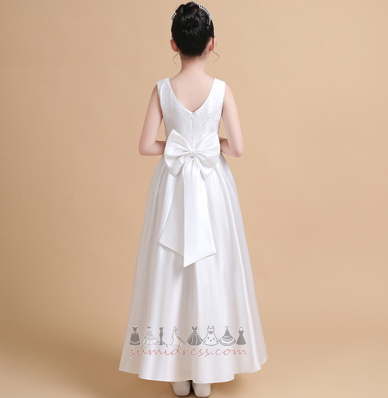 Zipper Up Sleeveless Natural Waist Elegant Show/Performance Medium Flower Girl Dress