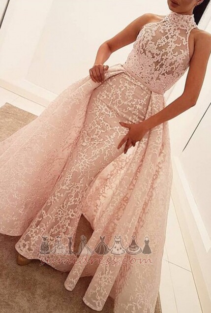 Zipper Up Spring Lace Pear Formal Sweep Train Leavers dresse